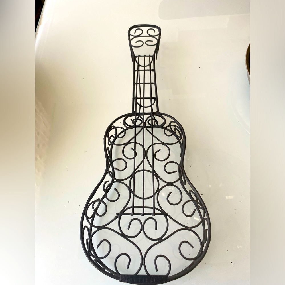 Black Guitar metal decoration for around house!